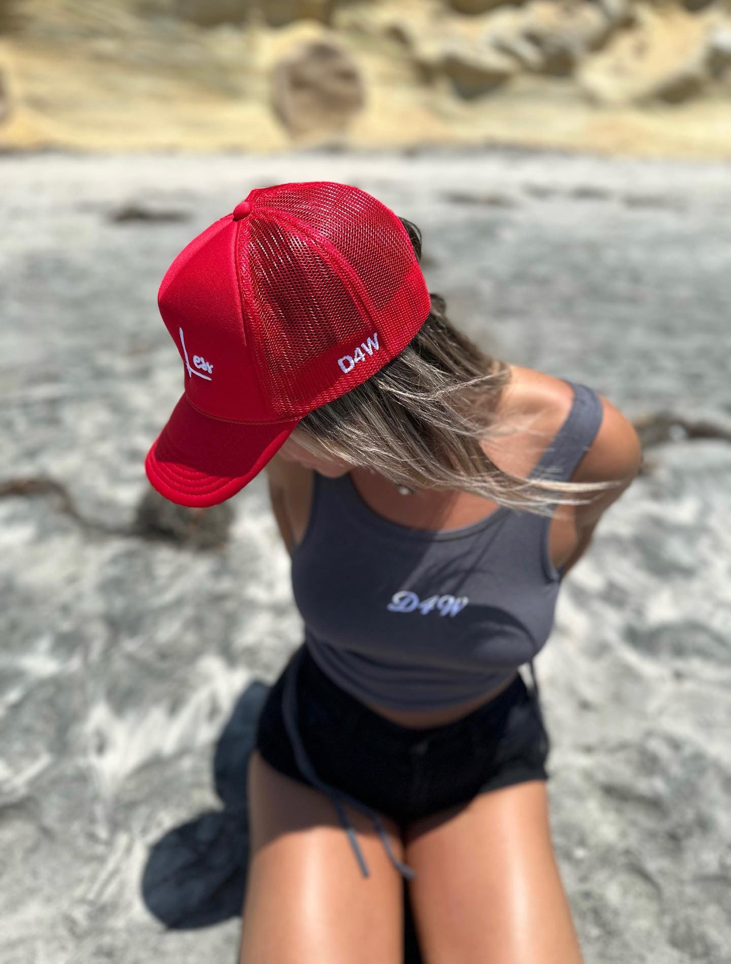 D4W Red & White SayLess Trucker Hat